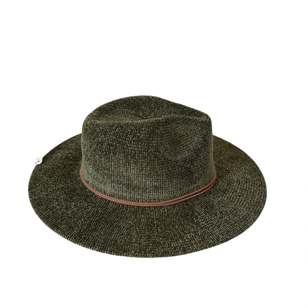 Wearable Art Fedora Hat‎ Adult One Size Olive Green NEW Textured Wide Brim Boho